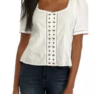 French Connection Puff Sleeve Blouse